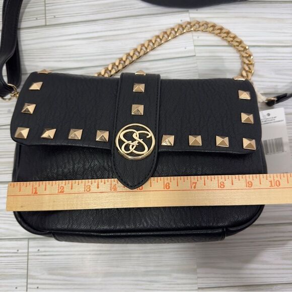 JESSICA SIMPSON STUDDED GOLD TONE CHAIN JENNIFER CROSSBODY PURSE METEORITE NWT - Picture 6 of 12